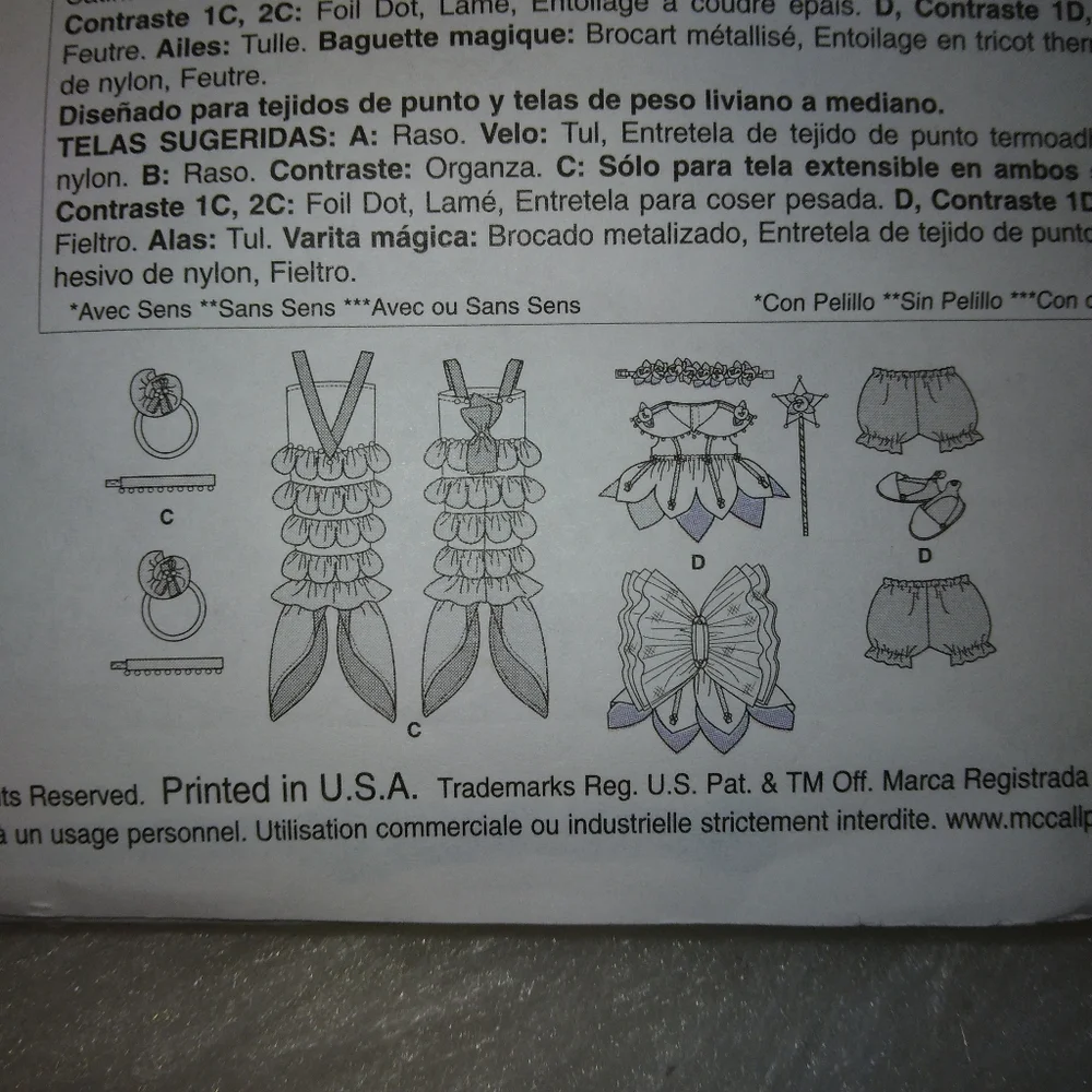 McCall's M6452 Costumes for American Girl Doll Princess Fairy Mermaid Br…